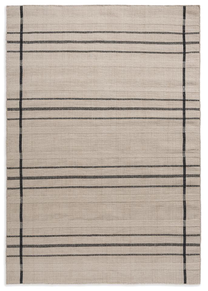 Zona charcoal lijn outdoor tapijt | Maat: 200 × 280 cm