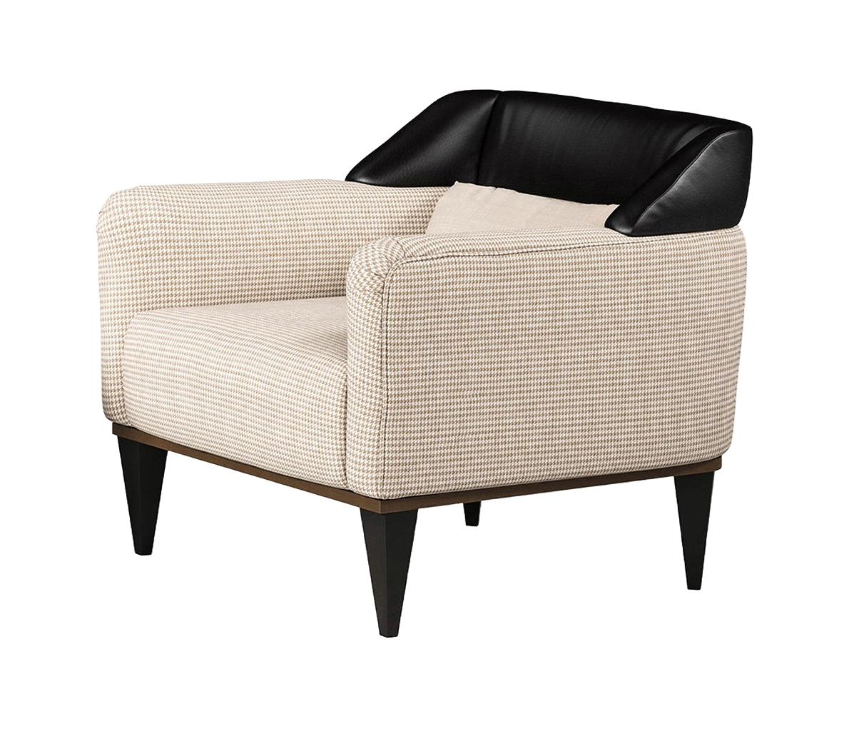Occasional zwart/beige fauteuil