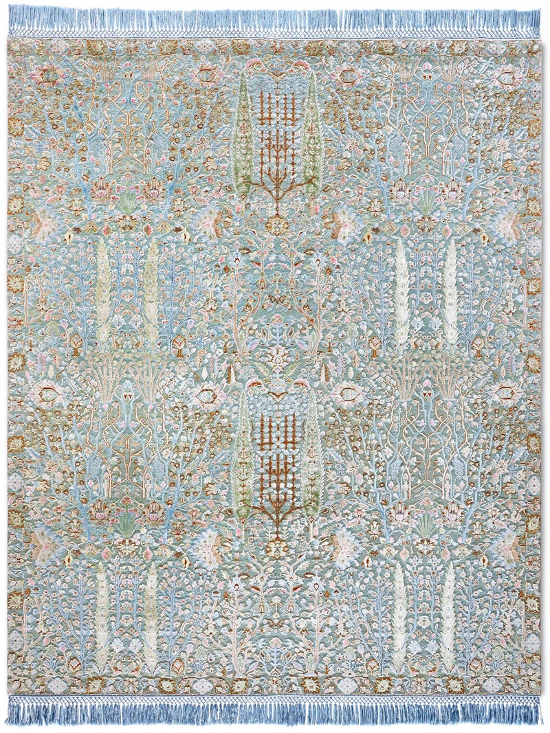 Pine Garden Blue luxe vloerkleed