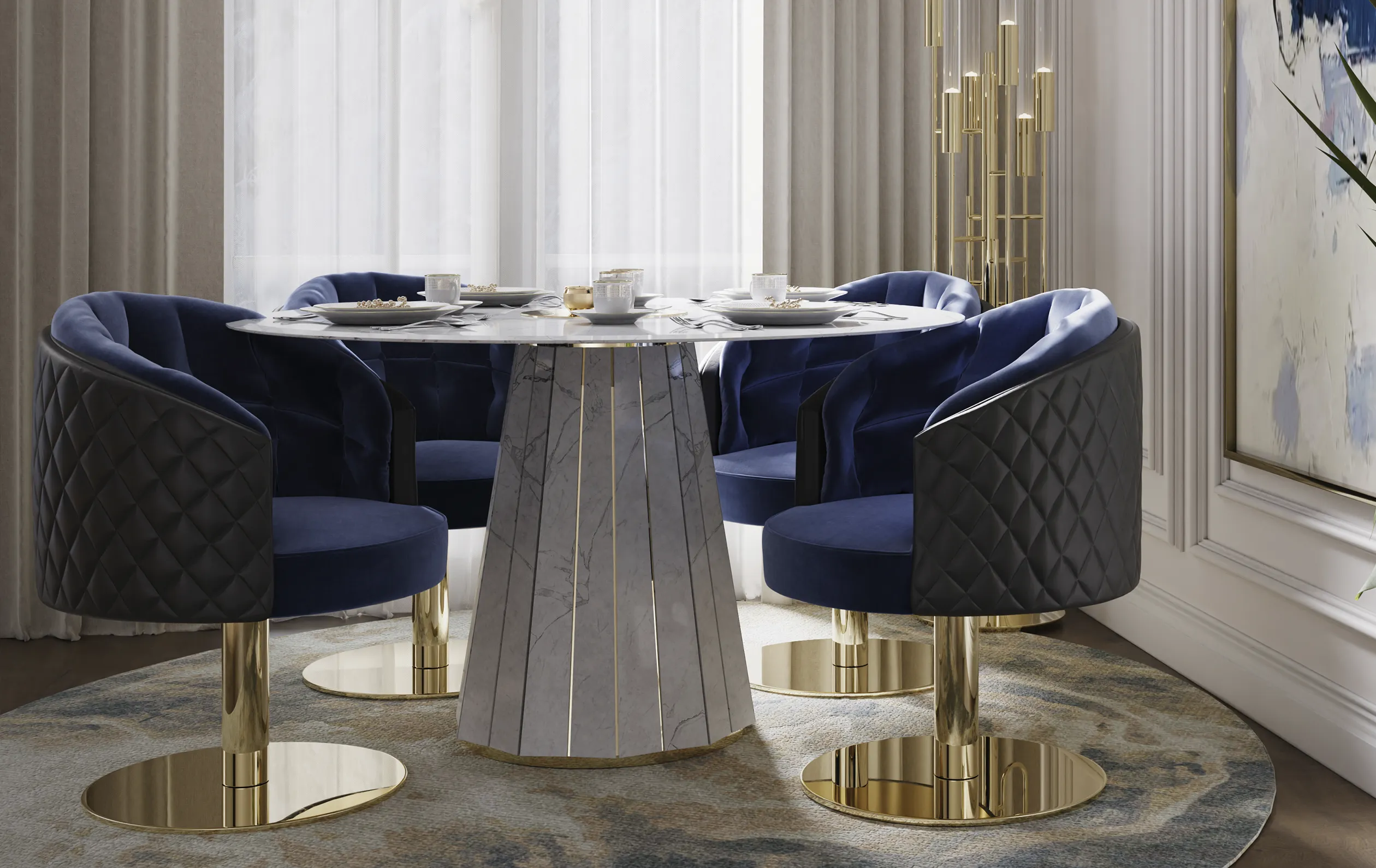 Luxe draaibare eetstoel