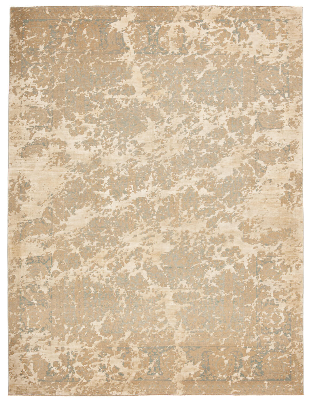 Tabriz wooster double sky blauw zilvergrijs zijde tapijt | Maat: 250 × 300 cm