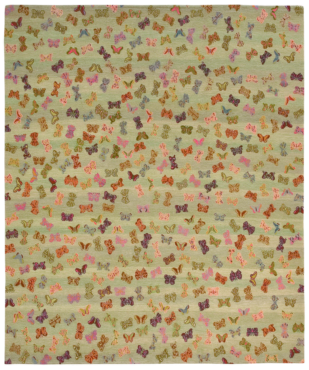 Little butterfly groen tapijt | Maat: 200 × 300 cm