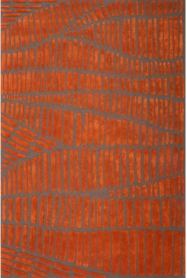 Oranje grijs wol / viscose Enia tapijt | Maat: 200 × 300 cm
