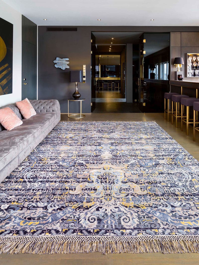 Azerbaijan Silver luxe handgeknoopt vloerkleed