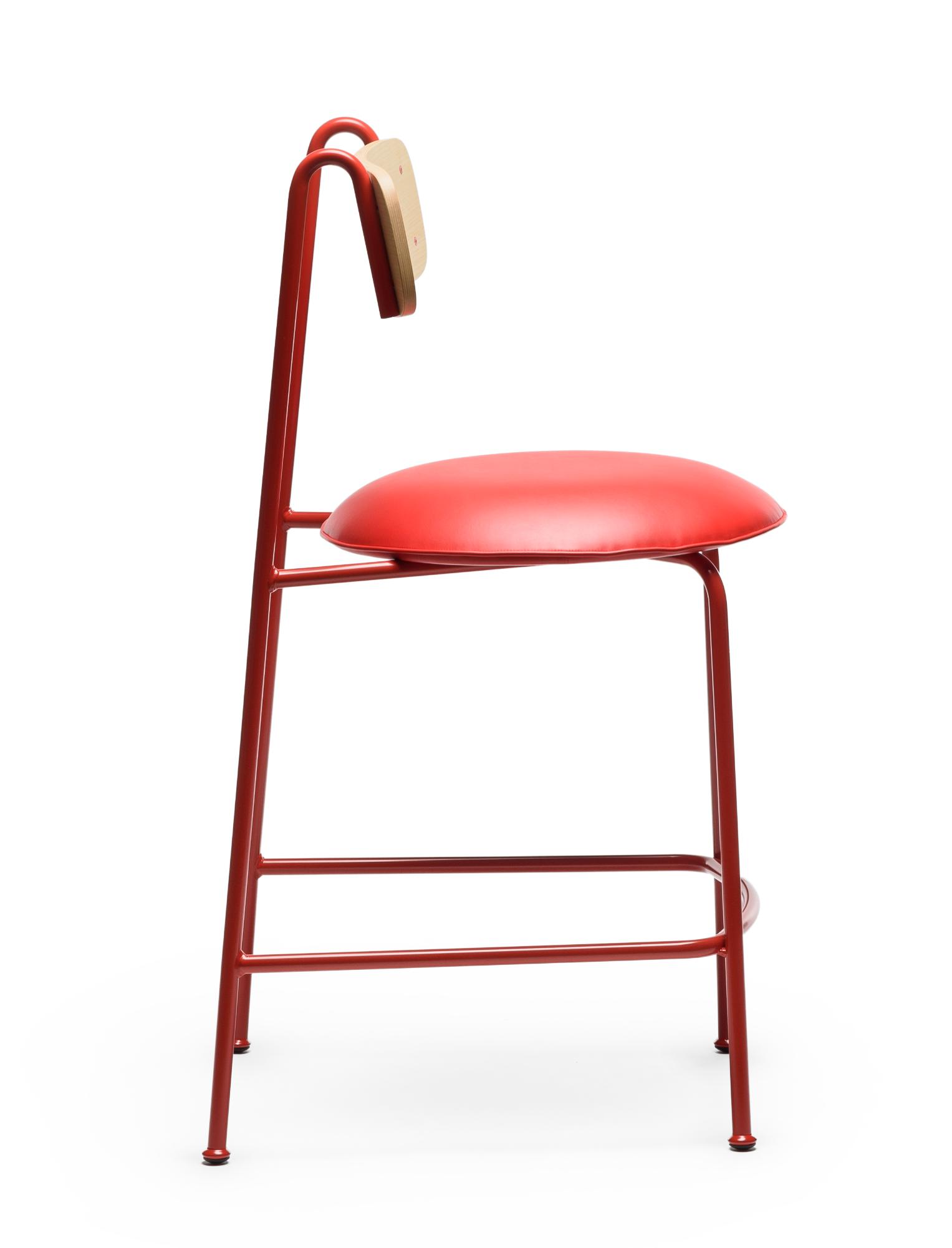 Lena SG-65 Rode Essenhout Barkrukstoel