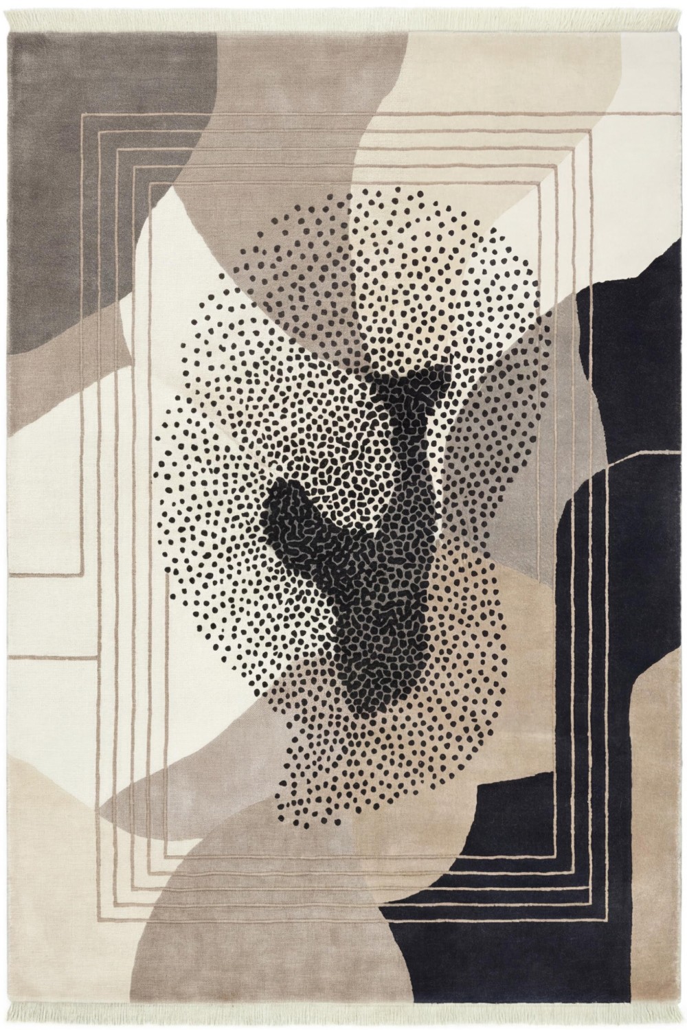 Abstract Figure Mono design vloerkleed