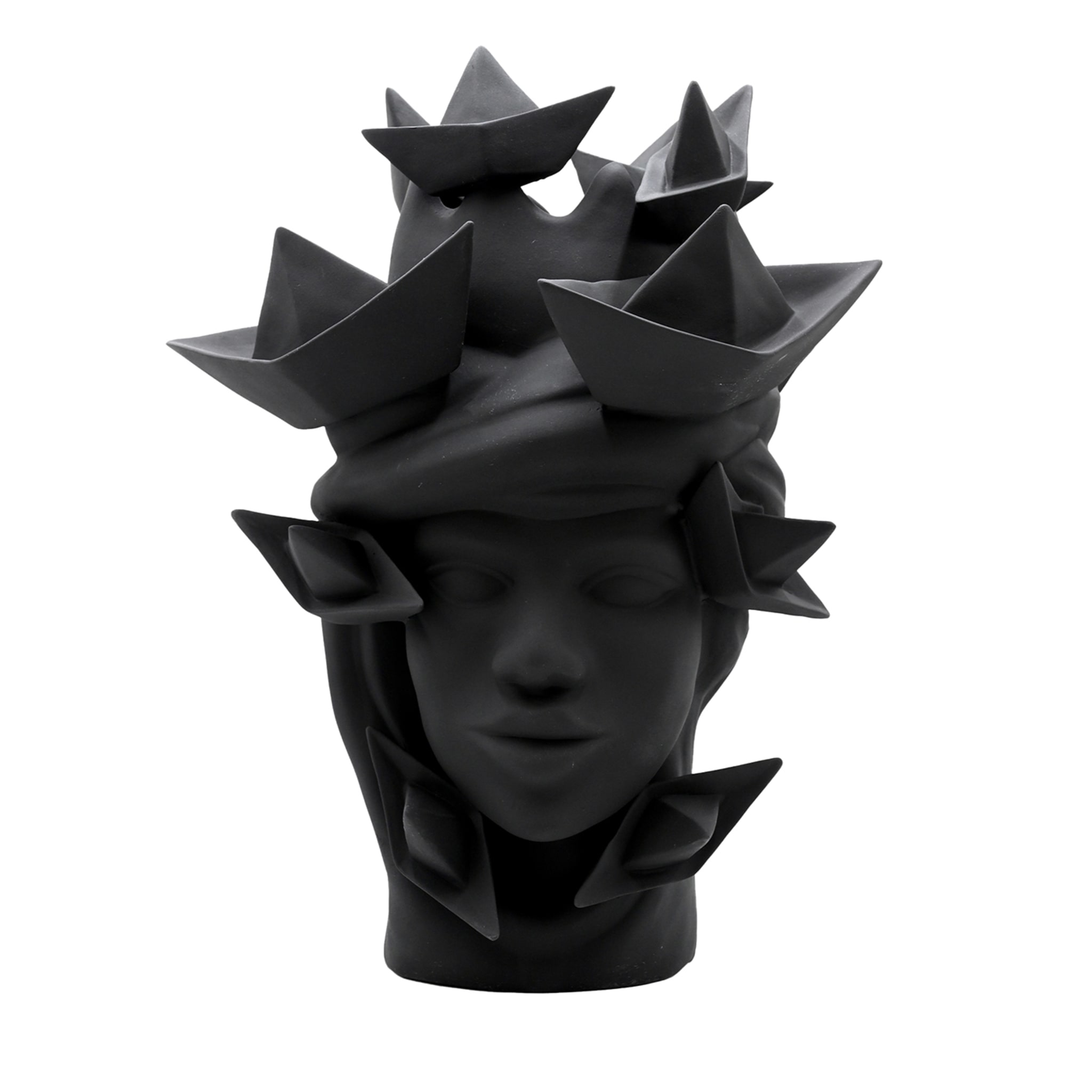 Moor's Head donkergrijze sculptuur