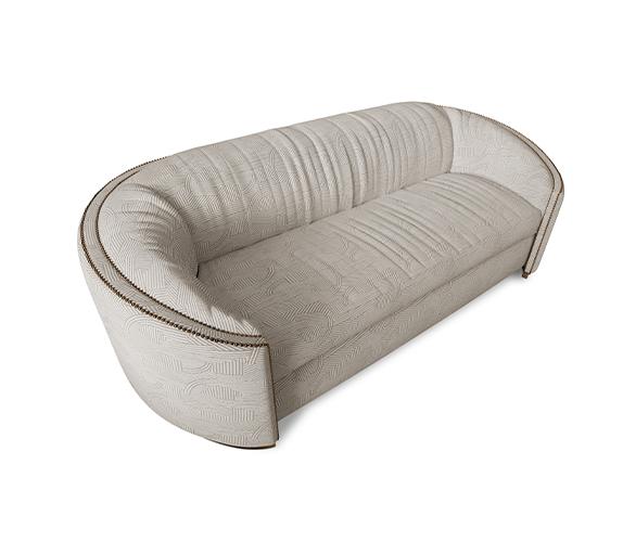 Premium comfort beige gebogen bank