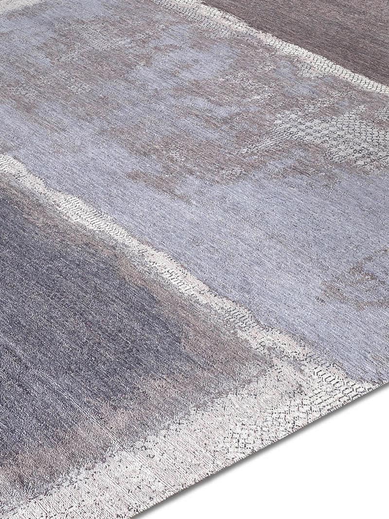 Grey Light Blue handgeweven tapijt | Maat: 183 × 274 cm