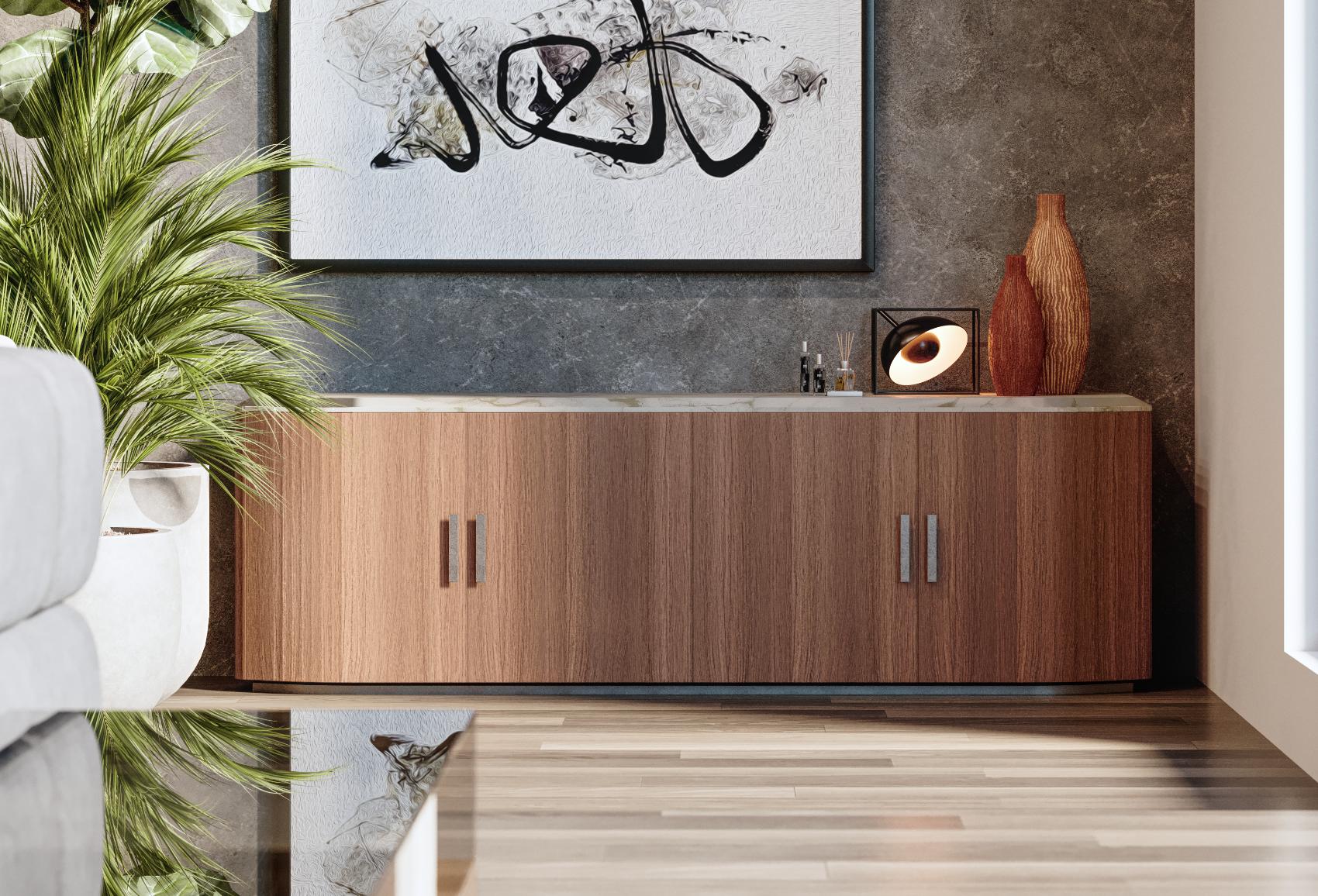 Bruce hout en marmeren dressoir