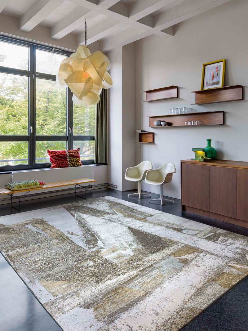 Gold handgeweven tapijt | Maat: 305 × 427 cm