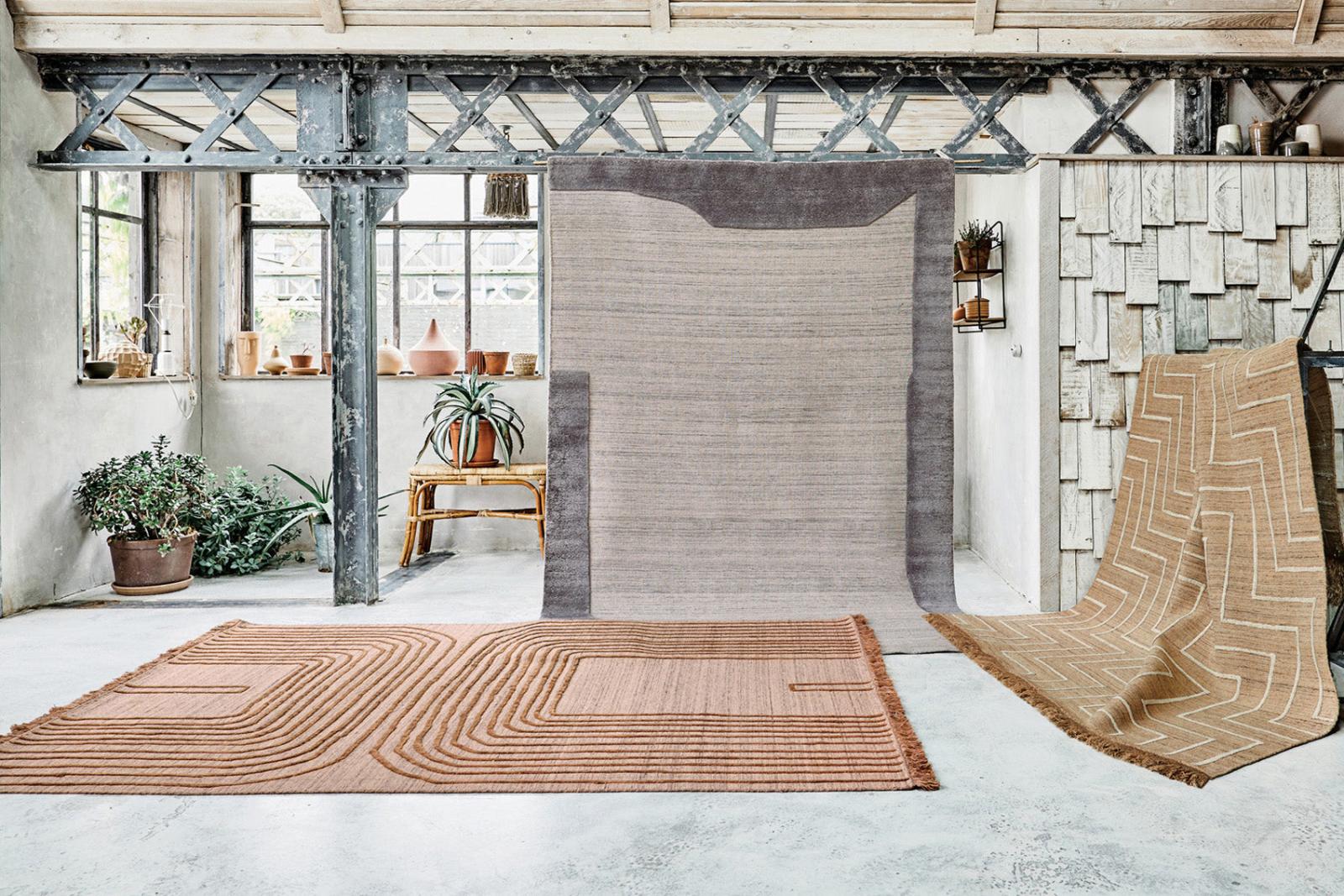 Flow Misty Rose platgeweven tapijt | Maat: 200 × 300 cm