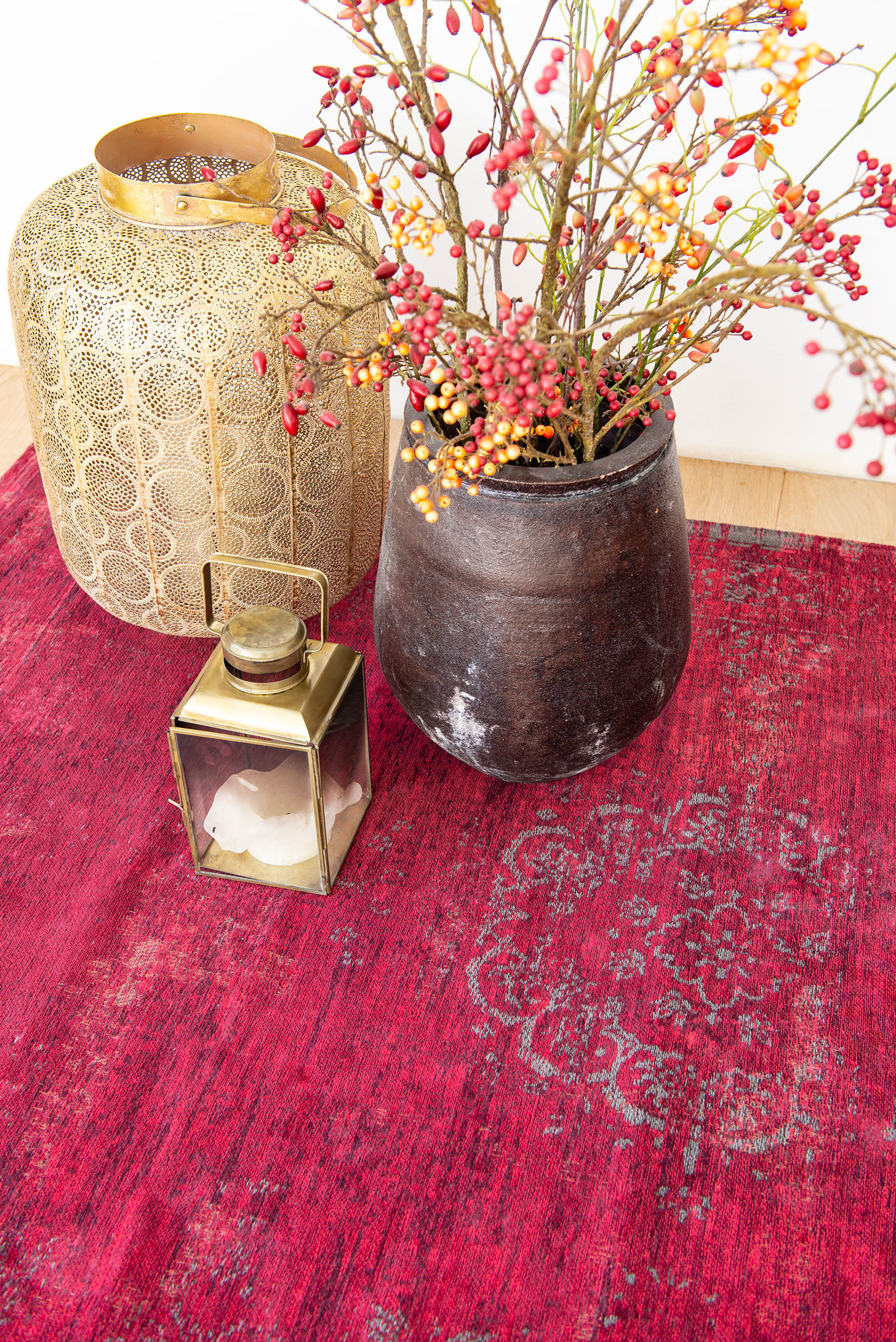 Vintage Style Scarlet tapijt | Maat: 240 × 340 cm