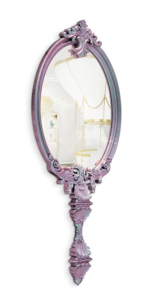 Mystic Chameleon roze wandspiegel