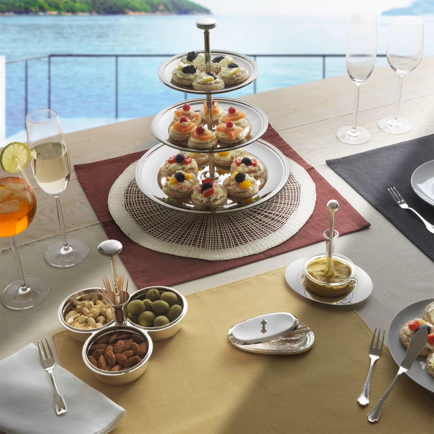 Zilveren mosterdhouder