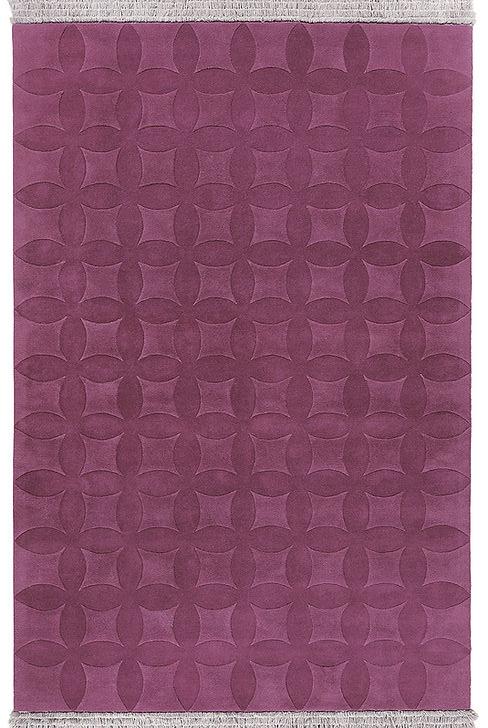 Aubergine handgetuft vloerkleed