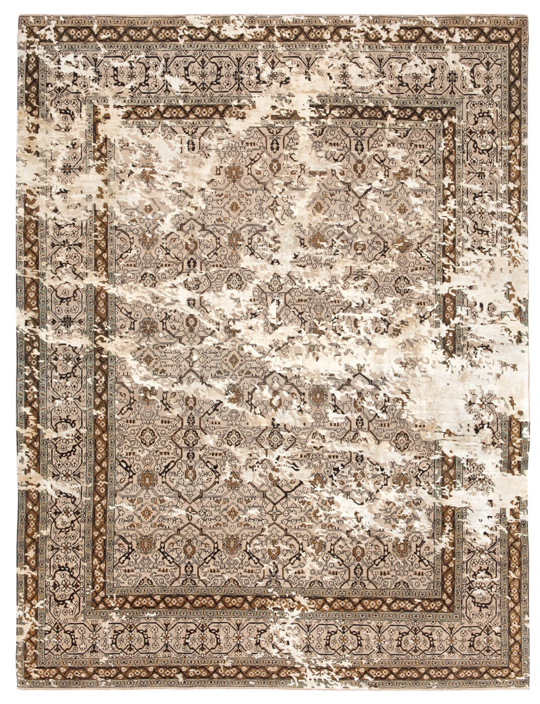 Tabriz lexington sky kameelgrijs zilvergrijs zijde tapijt | Maat: 250 × 300 cm