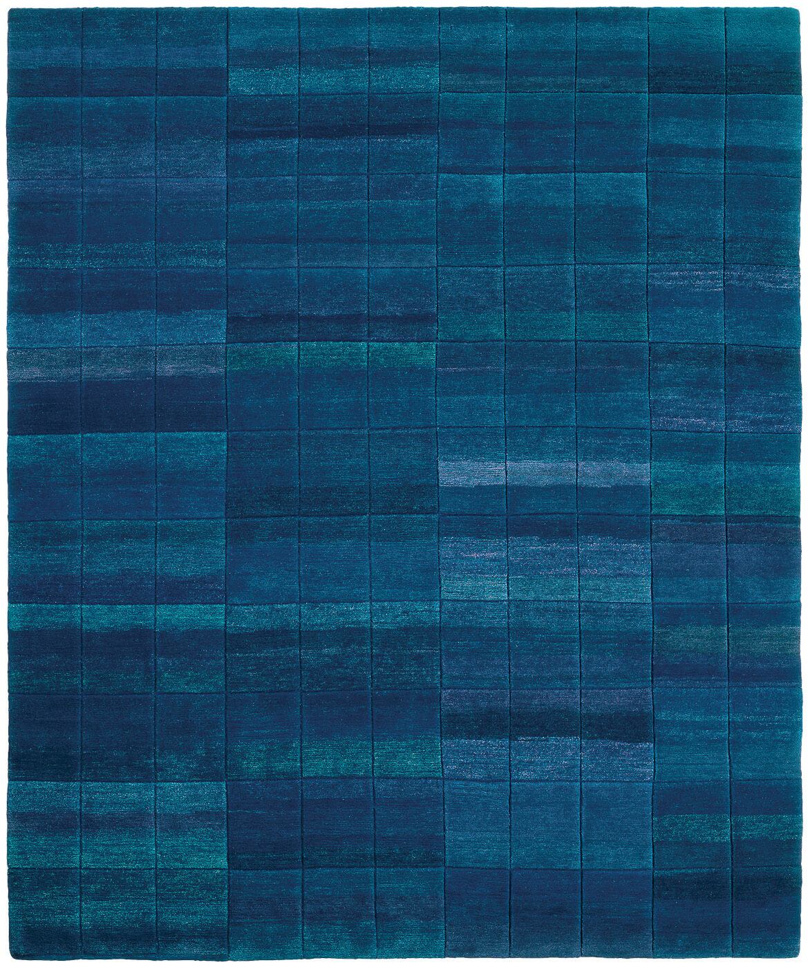 Deep line blauw vloerkleed