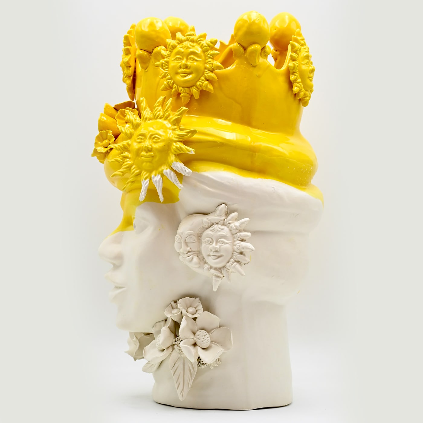 Moor's Head gouden en witte handgemaakte sculptuur