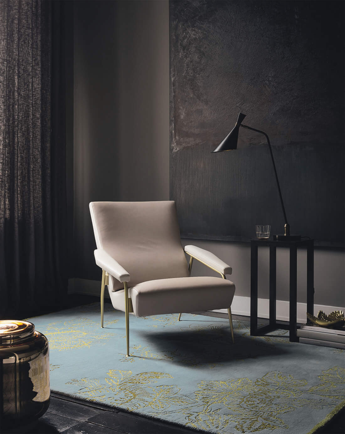 Tonquin blauw tapijt | Maat: 120 × 180 cm