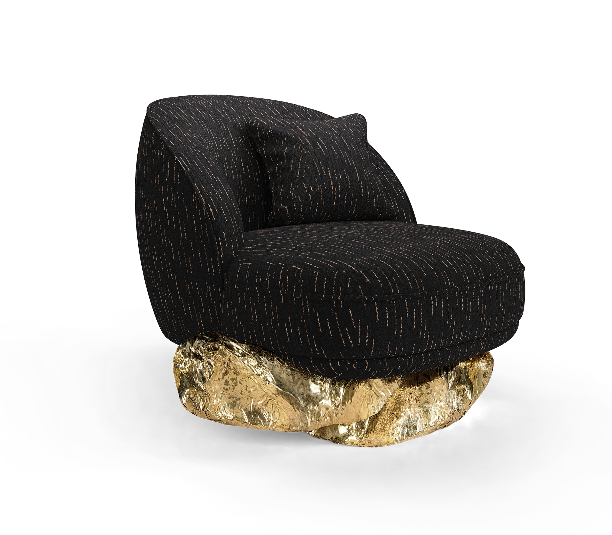 Angora zwarte fauteuil