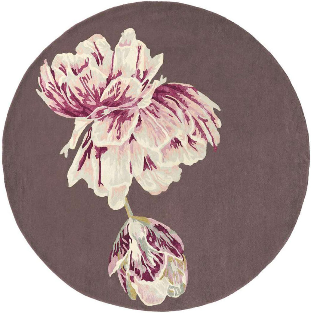 Tranquility aubergine rond tapijt | Maat: Ø 150 cm