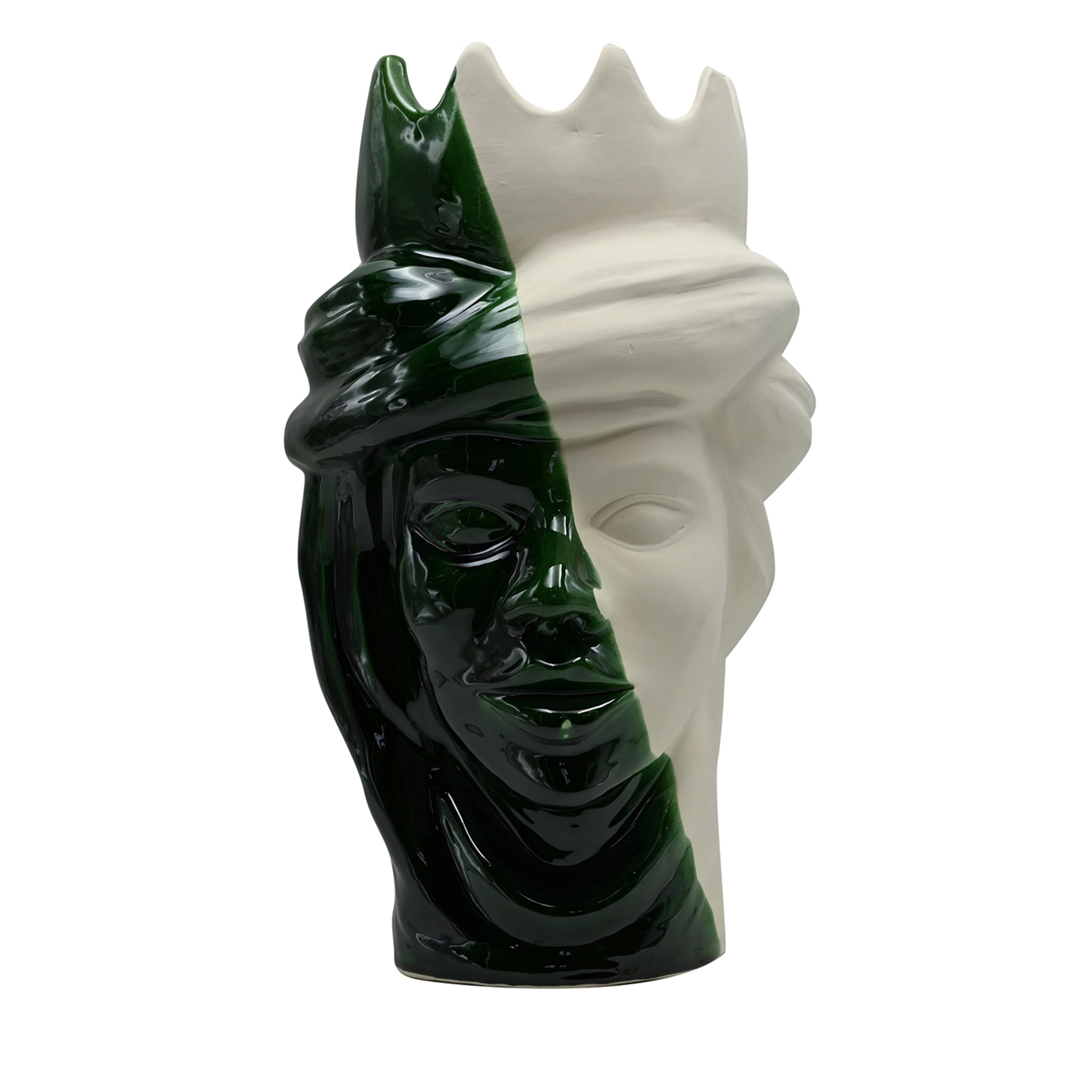 Groen-witte Moor's Head sculptuur