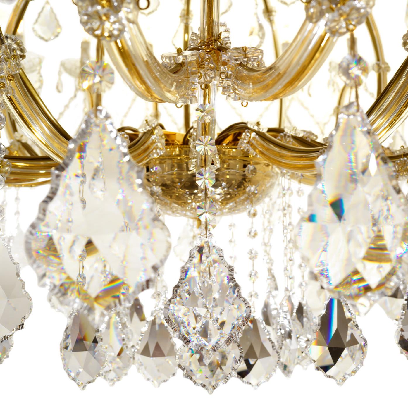 Mariateresa Gouden Kroonluchter met Kristallen Hangers