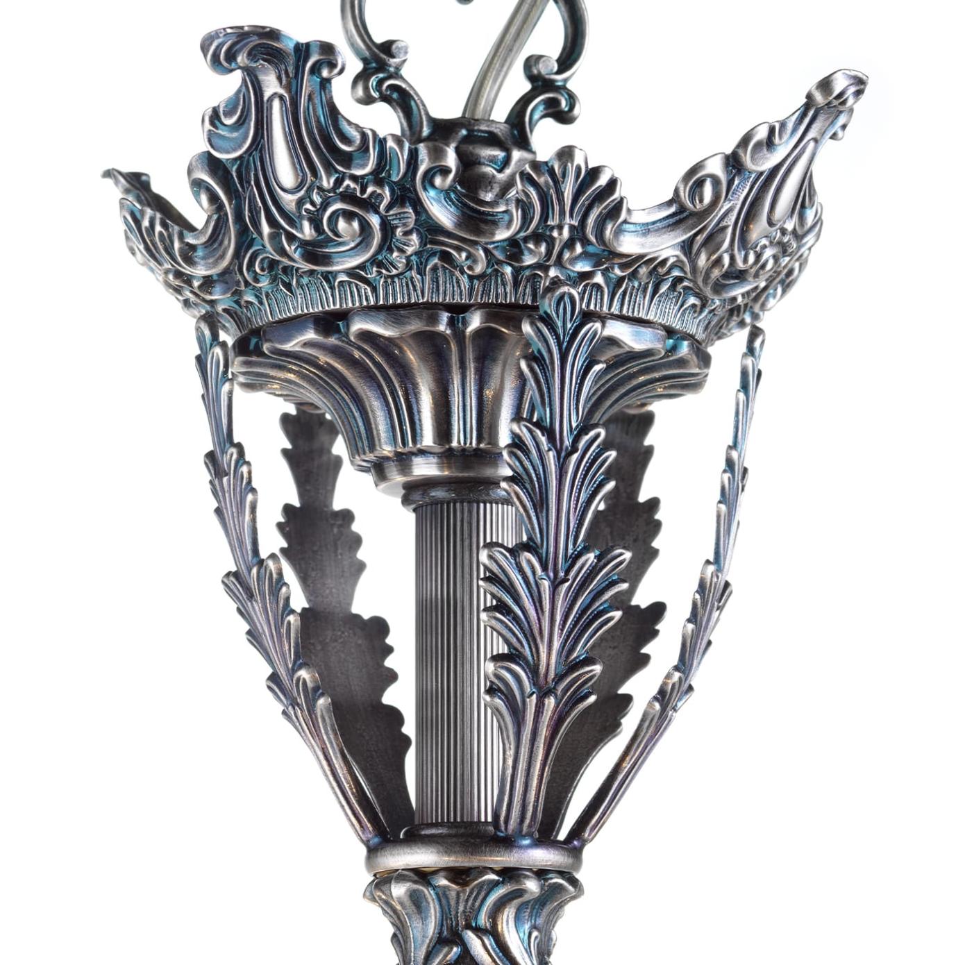 Klassieke Kroonluchter in Blauw Zilver Afwerking