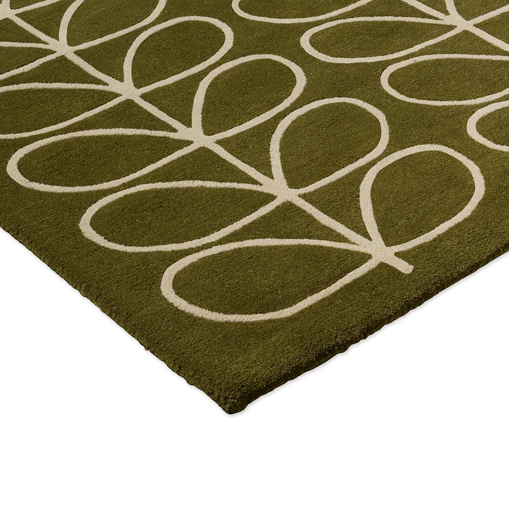 Linear Stem Olive vloerkleed | Maat: 120 × 180 cm