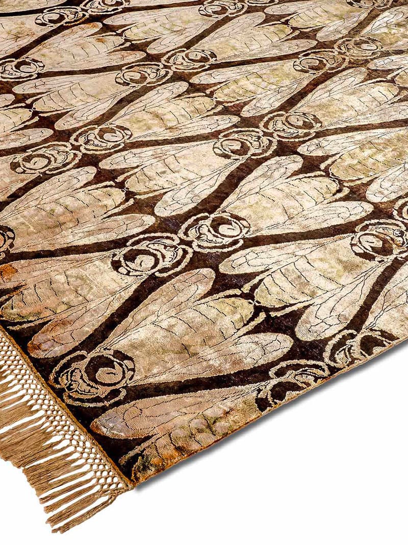 Honey Metallic Gold handgemaakte luxe tapijt | Maat: 122 × 183 cm
