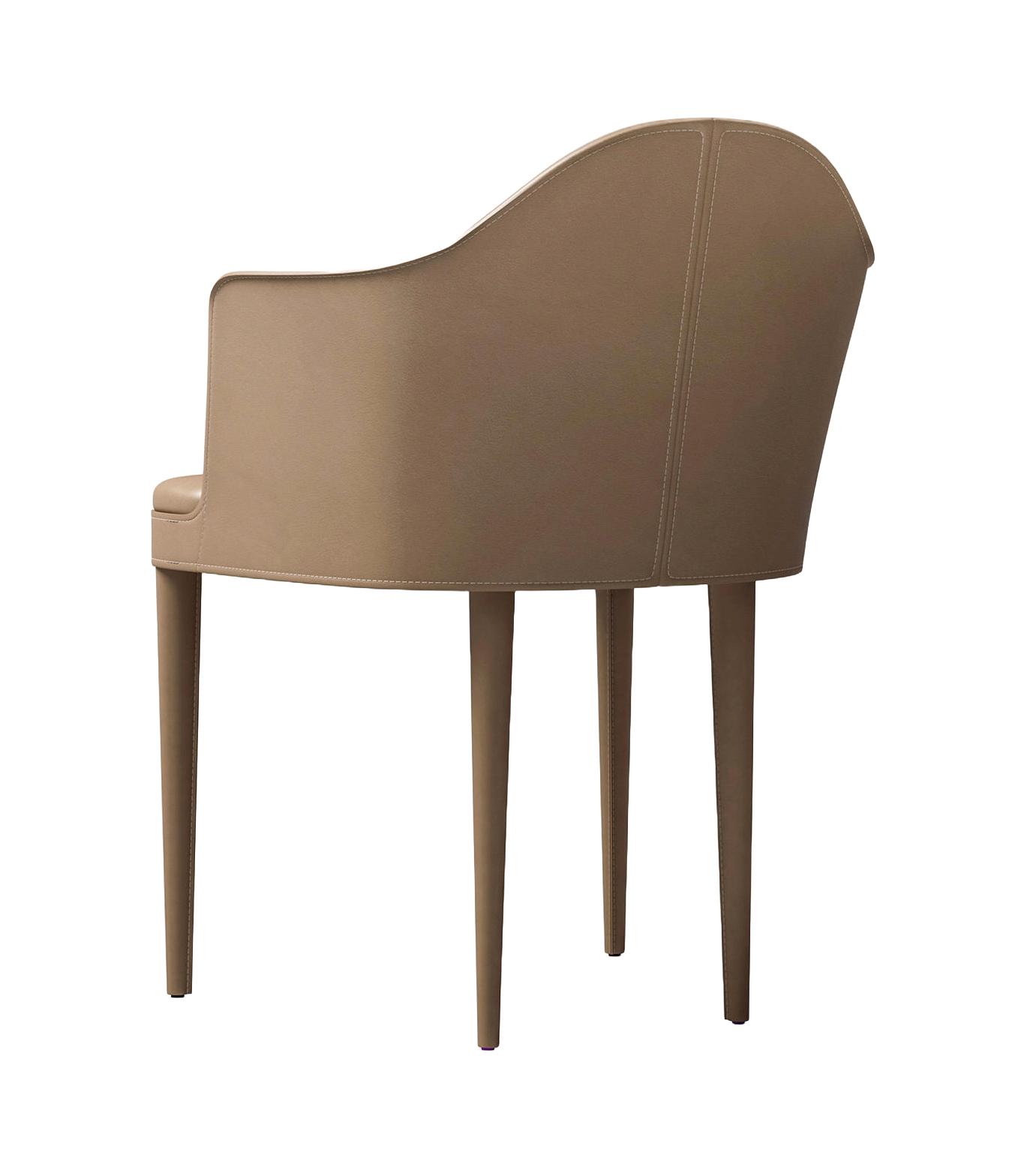 Leren stoel met armleuningen