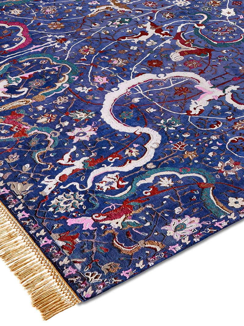 Tabriz Navy Blue luxe vloerkleed