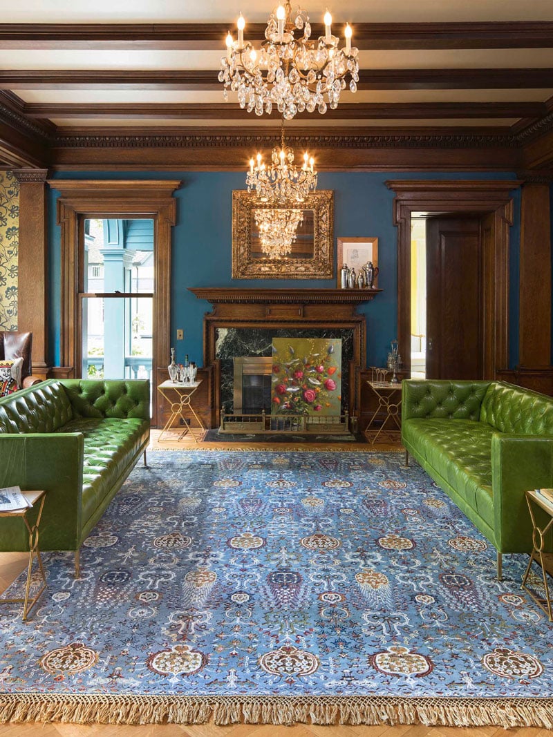 Isfahan Light Blue handgemaakte luxe tapijt