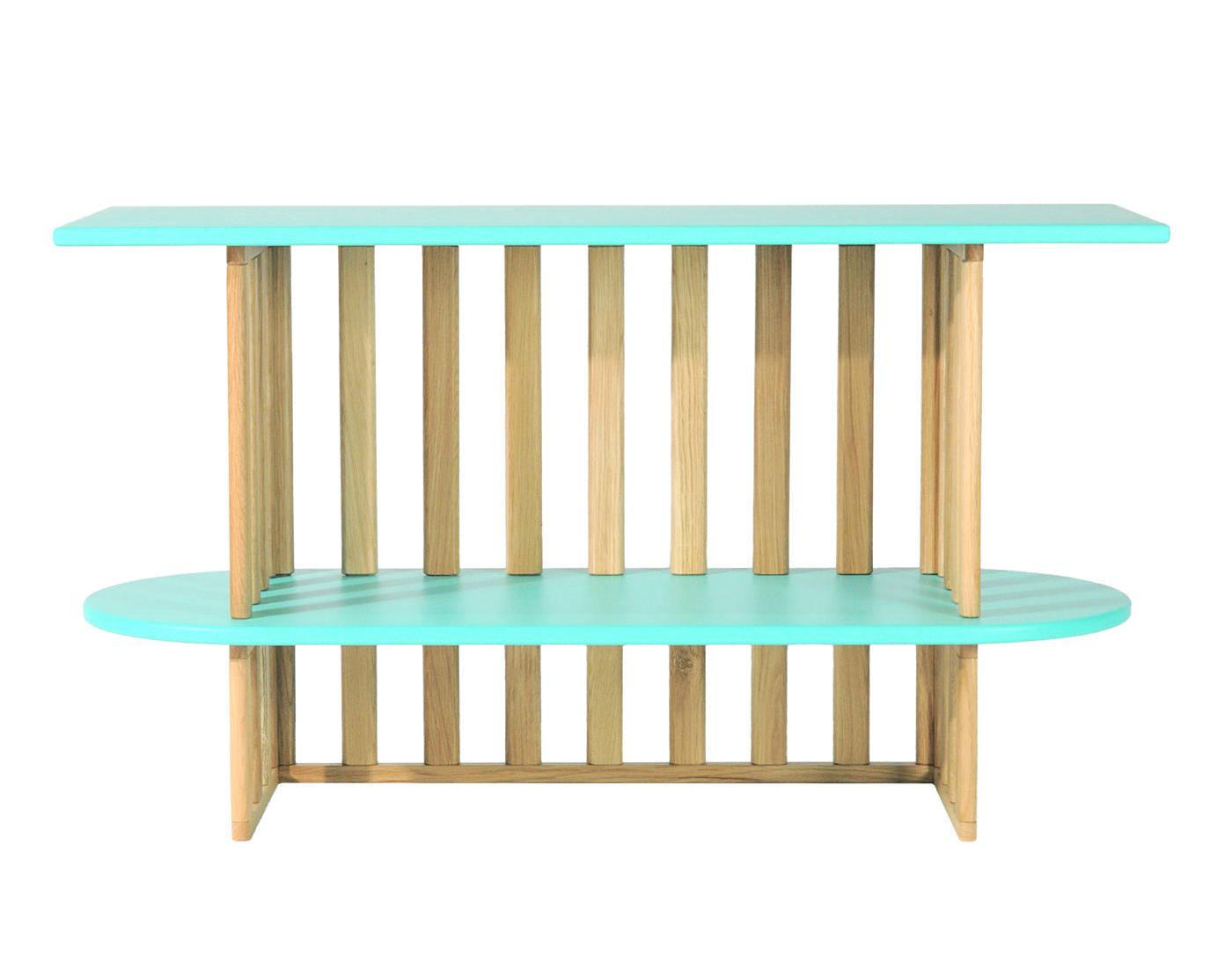 Groene twee-laags boekenkast