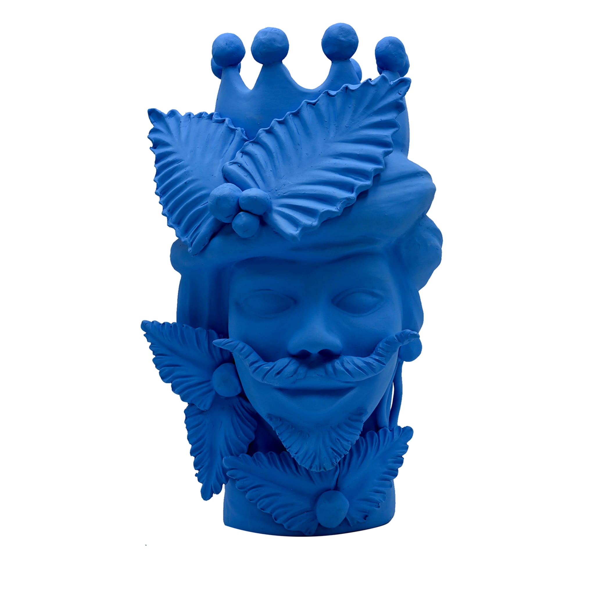 Moor's Head blauwe sculptuur