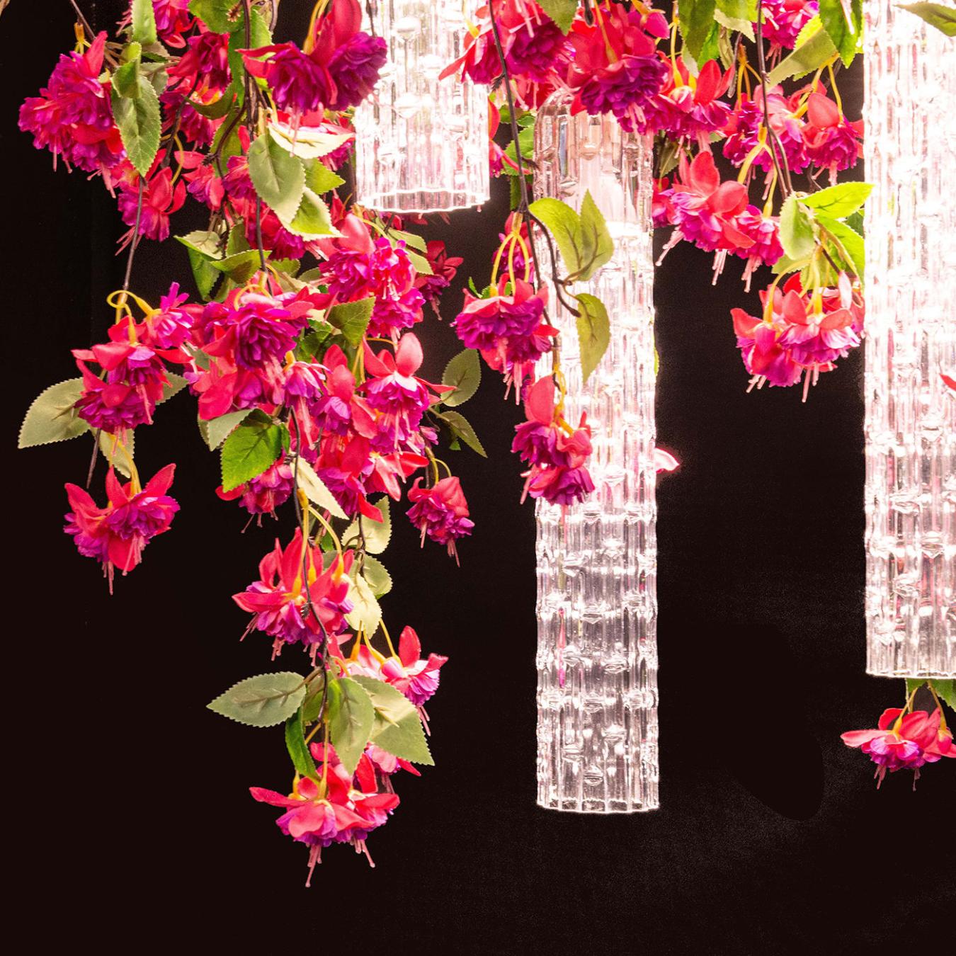 Pink Cascade vierkante kroonluchter
