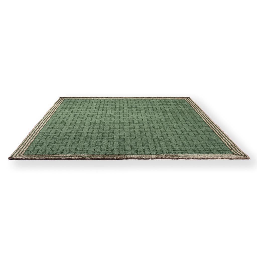Monogram groen outdoor tapijt | Maat: 140 × 200 cm
