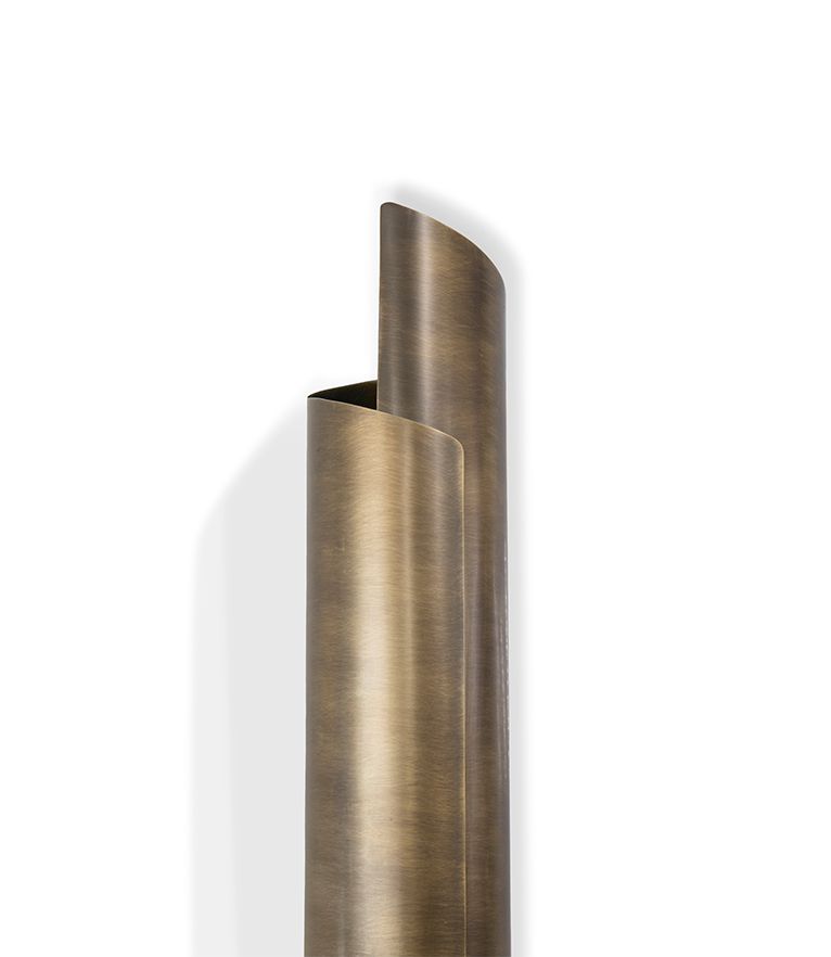 Verouderd messing wandlamp