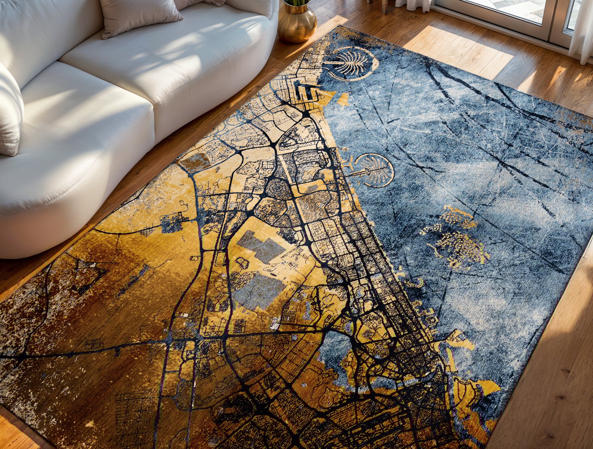 Gold Sea tapijt | Maat: 200 × 280 cm
