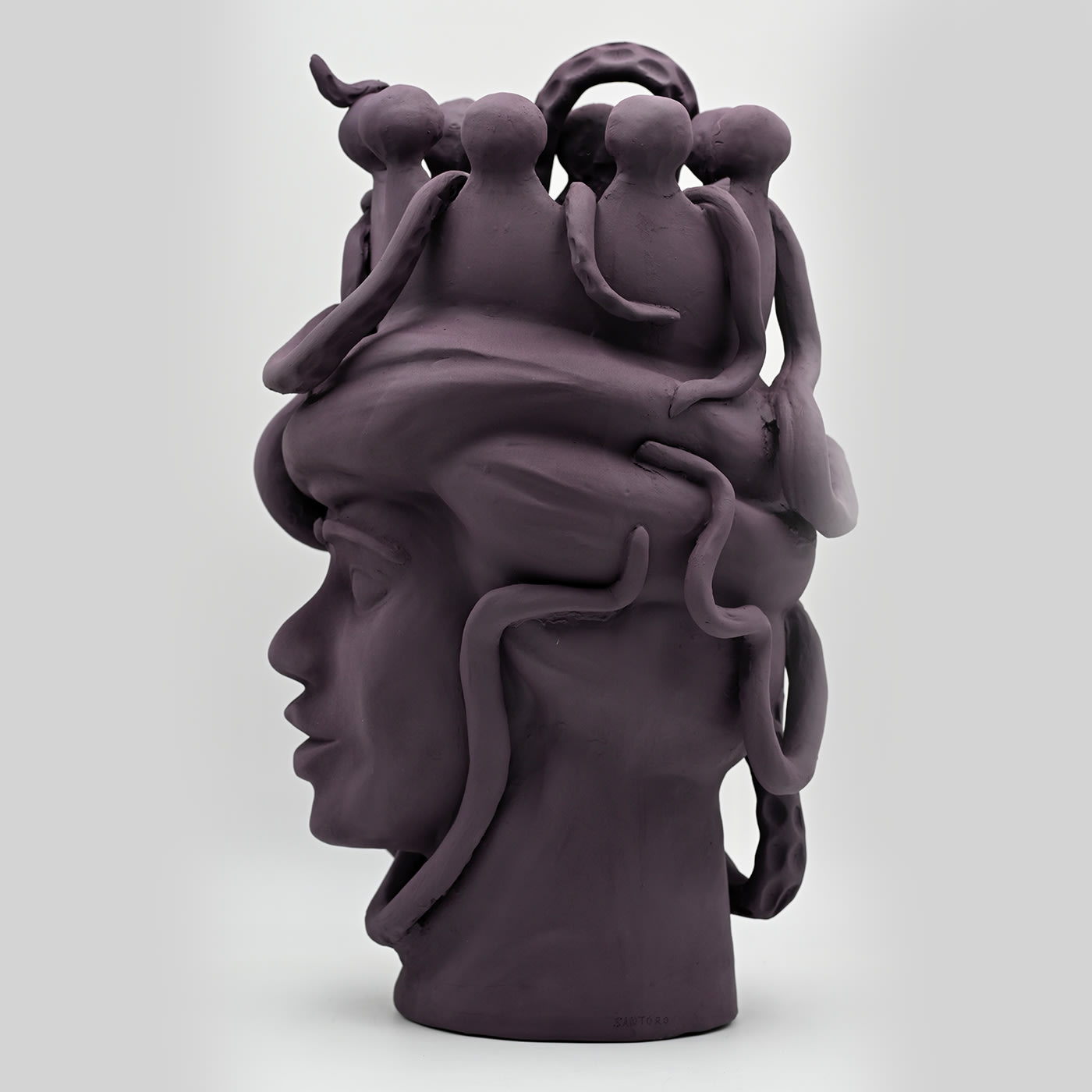 Moor's Head bruine handgemaakte sculptuur