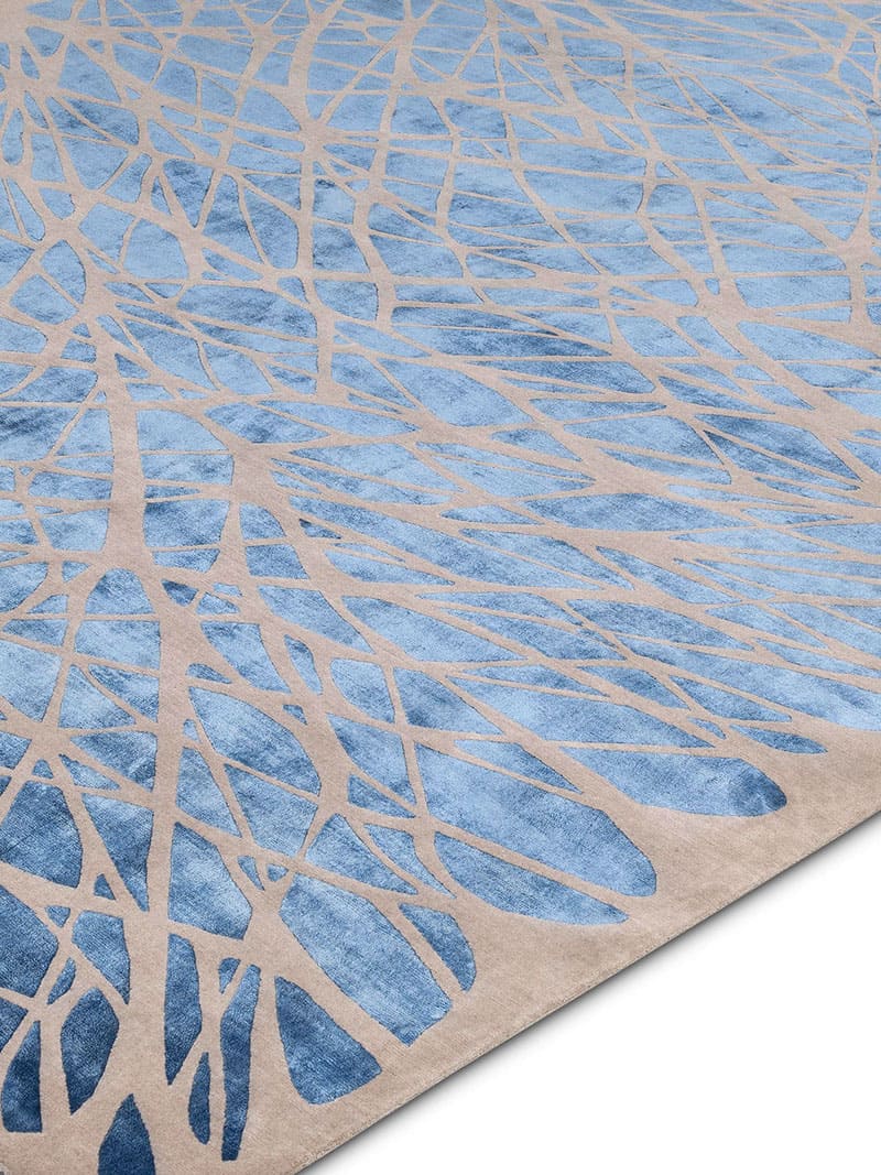 Dresden Navy Blue handgeknoopt tapijt | Maat: 170 × 240 cm