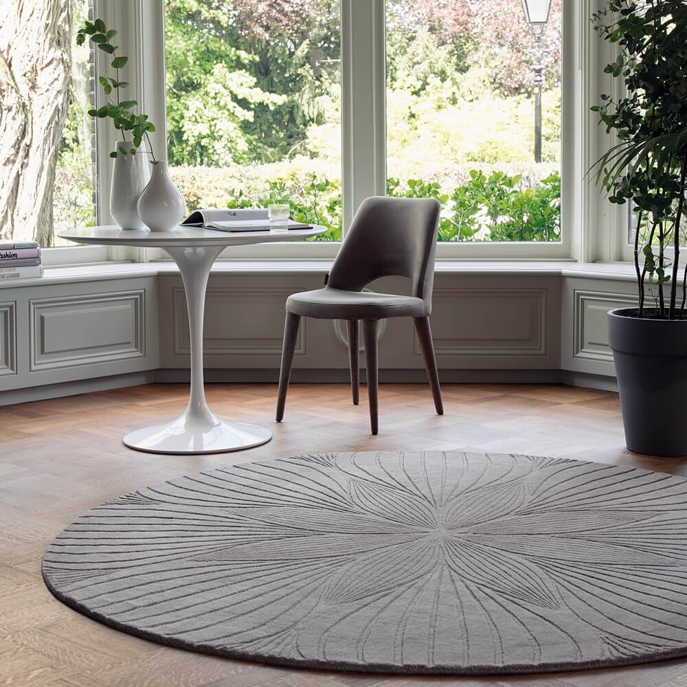 Folia grijs rond tapijt | Maat: Ø 150 cm