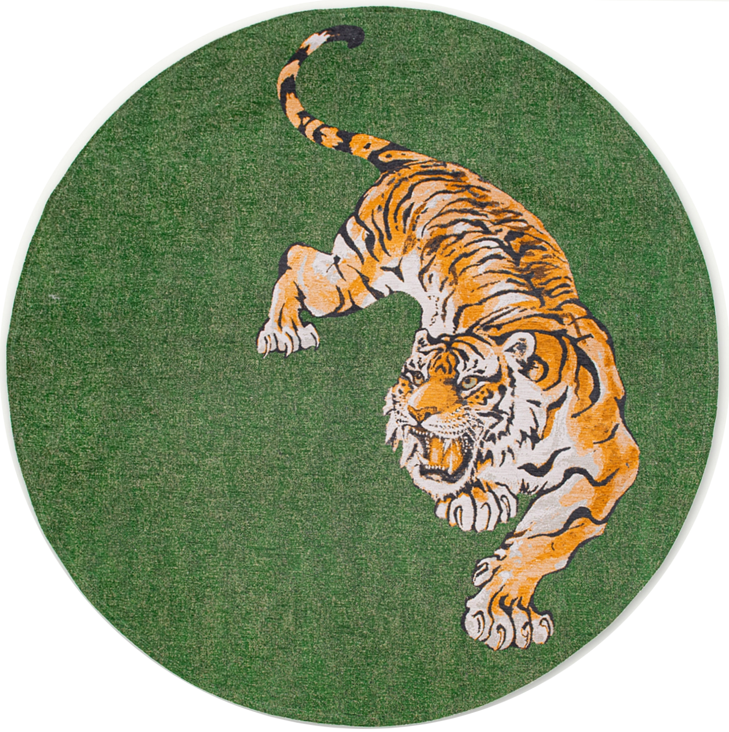 Green On Fire rond tapijt | Maat: Ø 240 cm