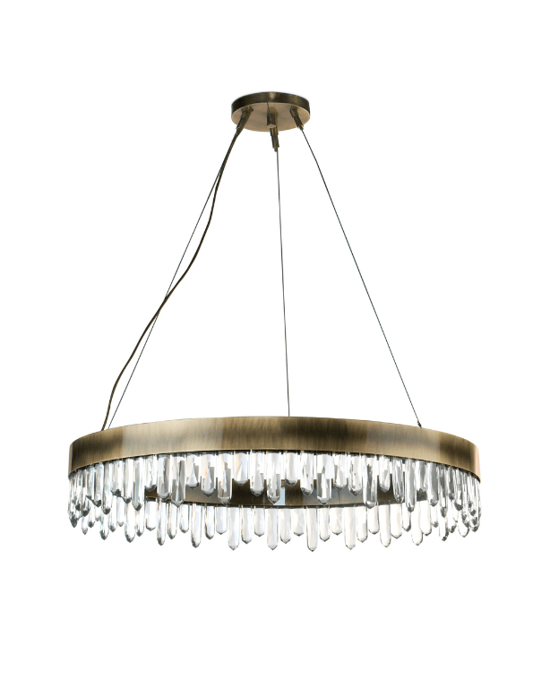 Stromend messing hanglamp