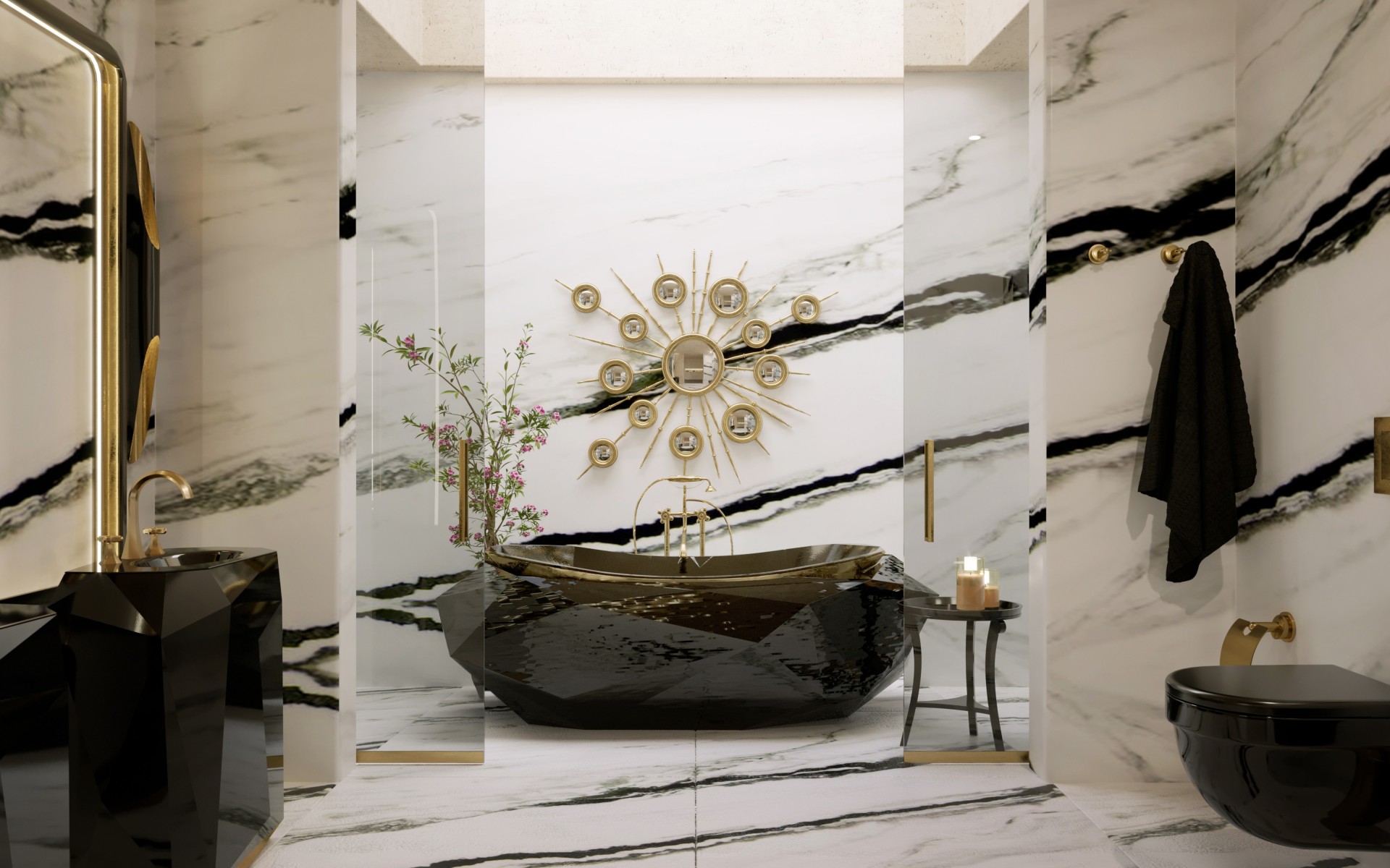 Gemstone zuil wastafel