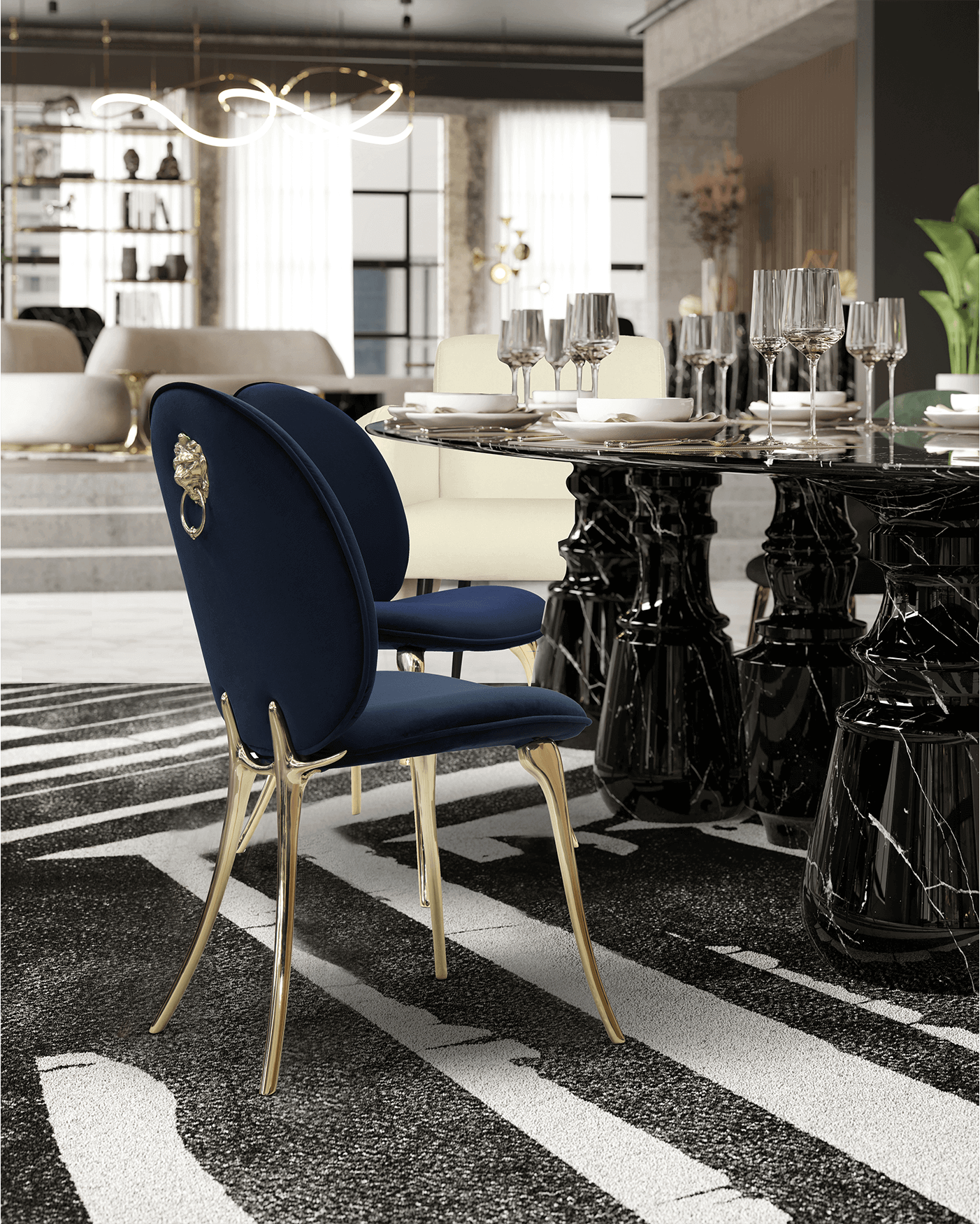 Solara blauwe stoel