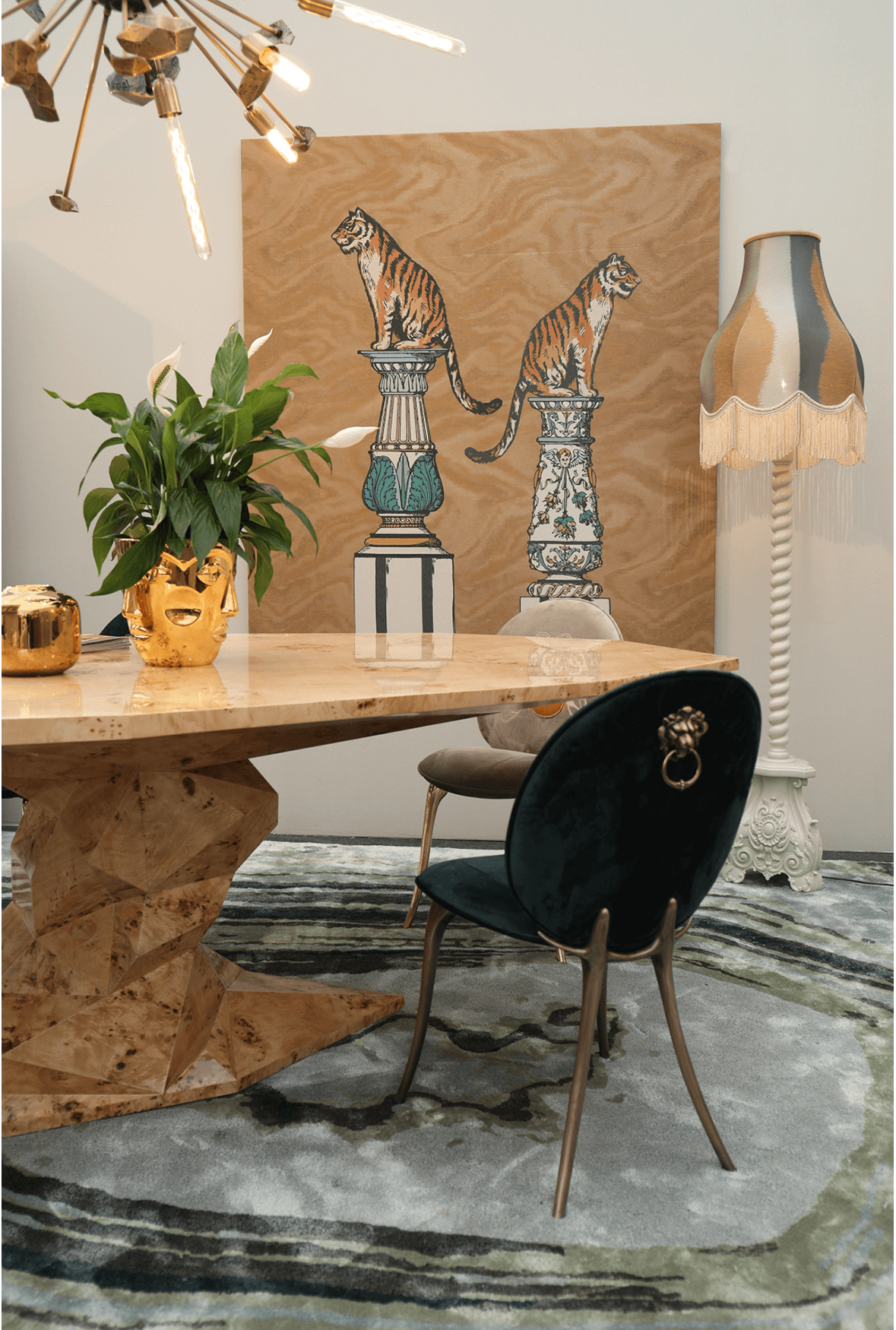 Bonsai populierenhout luxe eettafel