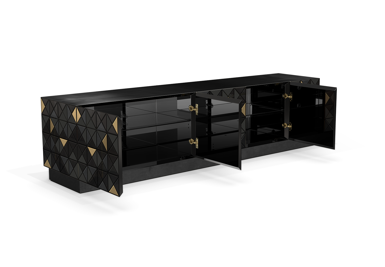 Mosaic zwarte tv-kast
