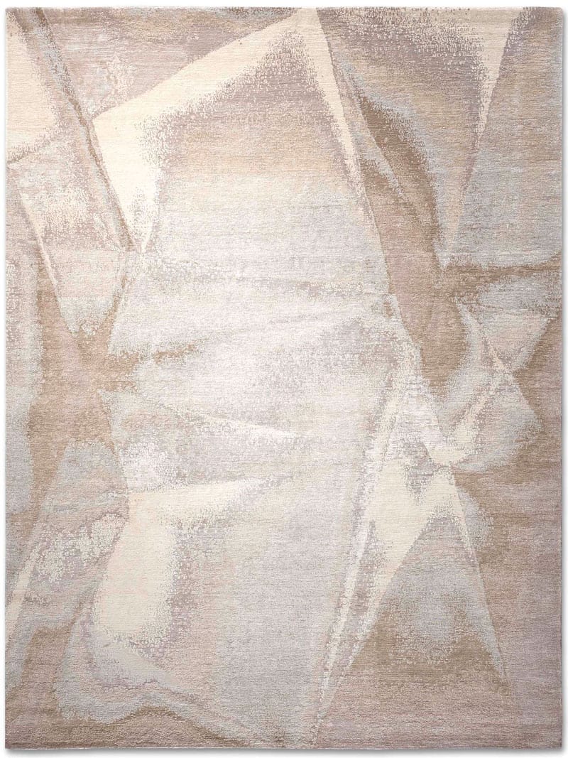 Zand handgeknoopt tapijt